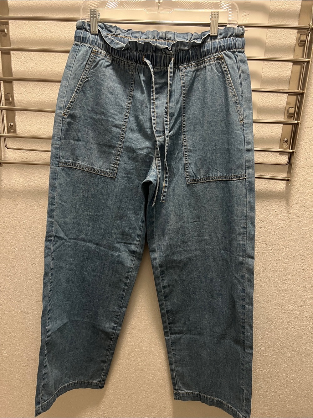 Banana Republic Relaxed Drawstring Jeans - Light Blue Denim